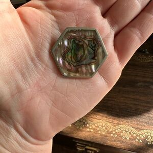 Vintage Hexagonal Abalone Brooch